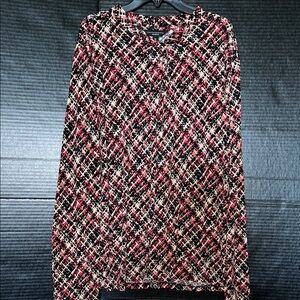 Investments Black and Red Checkered Blouse